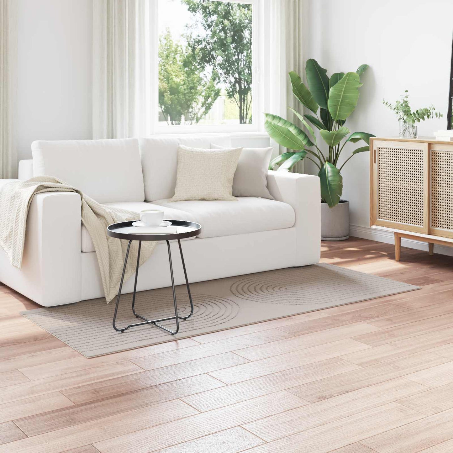 Vidaxx Teppiche rechteckig Huarte Creme 150 x 80 cm Polyester