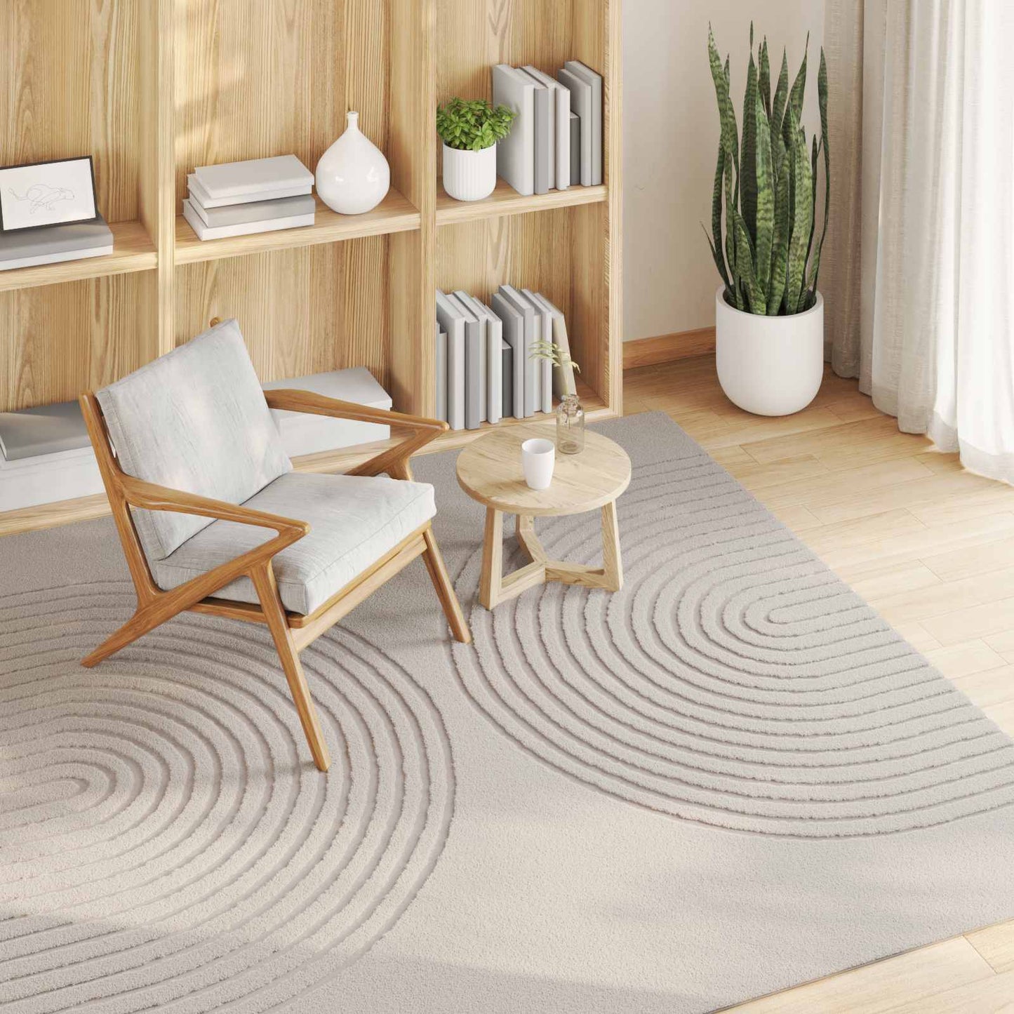 Vidaxx Teppiche quadratisch Huarte Creme 200 x 200 cm Polyester