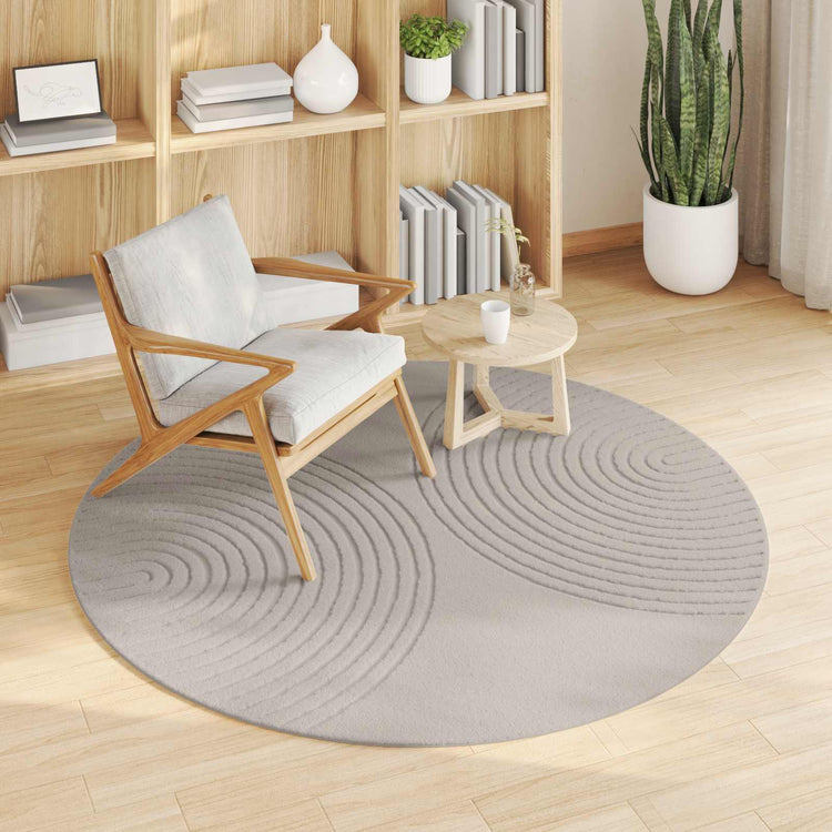 VidaXL Teppiche rund Huarte Creme ø 120 cm Polyester