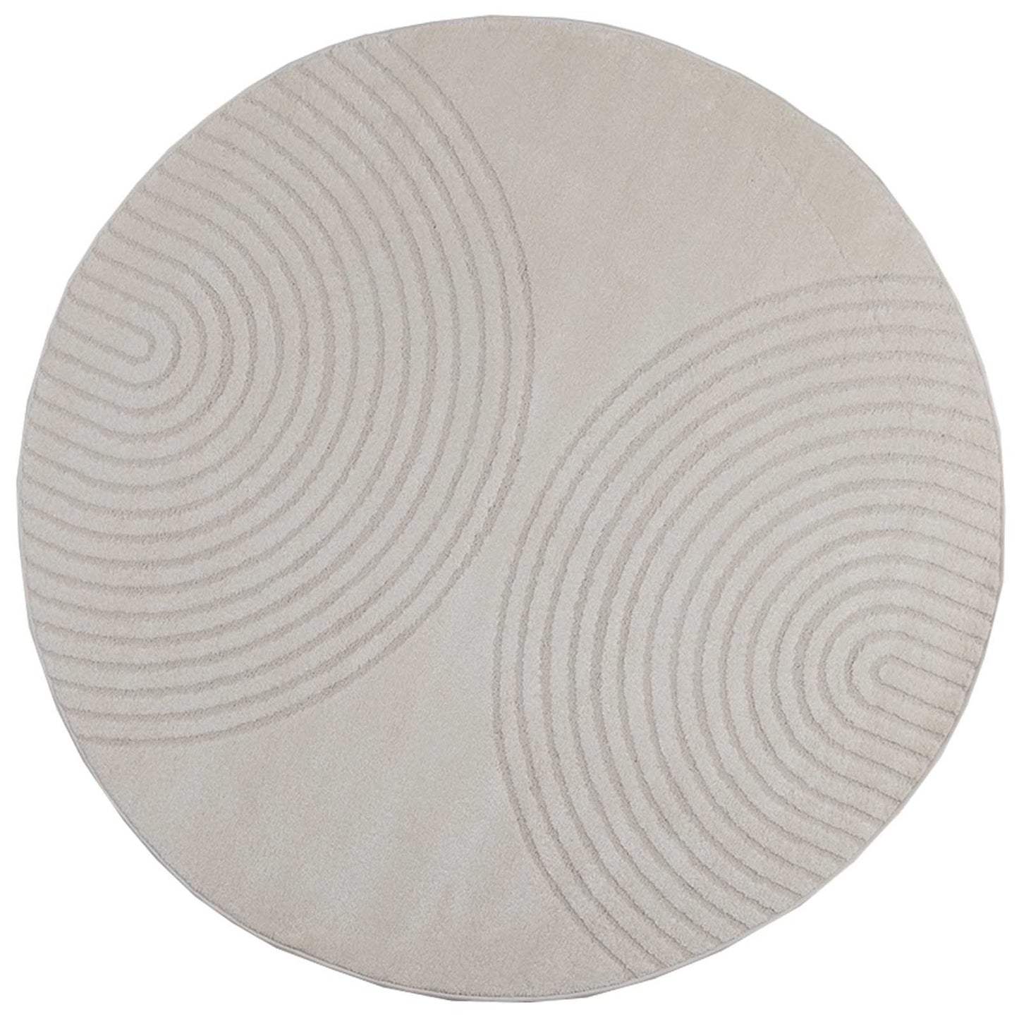 VidaXL Teppiche rund Huarte Creme ø 120 cm Polyester