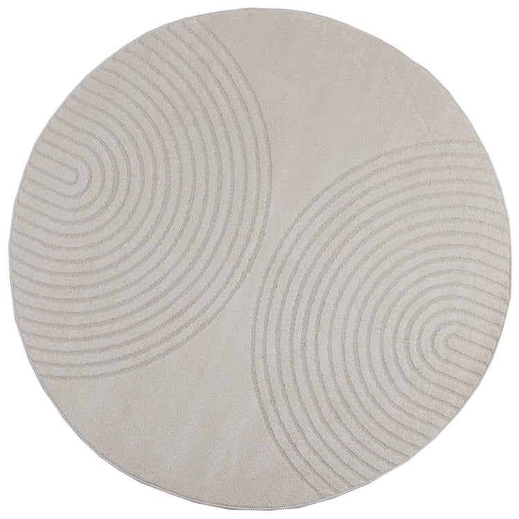 VidaXL Teppiche rund Huarte Creme ø 120 cm Polyester