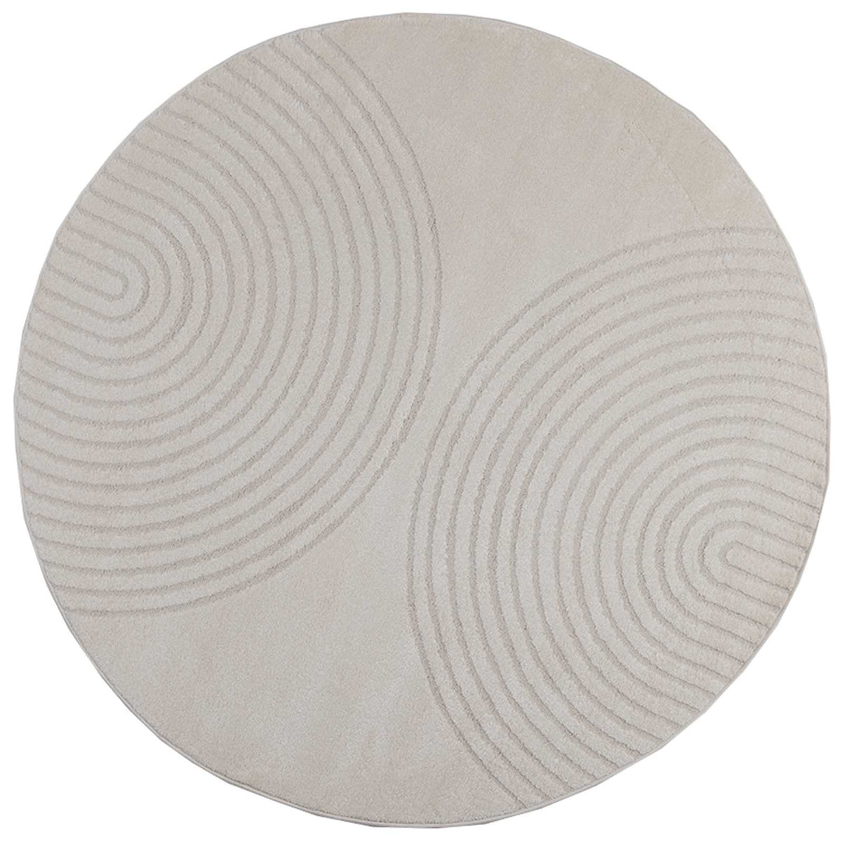 VidaXL Teppiche rund Huarte Creme ø 160 cm Polyester