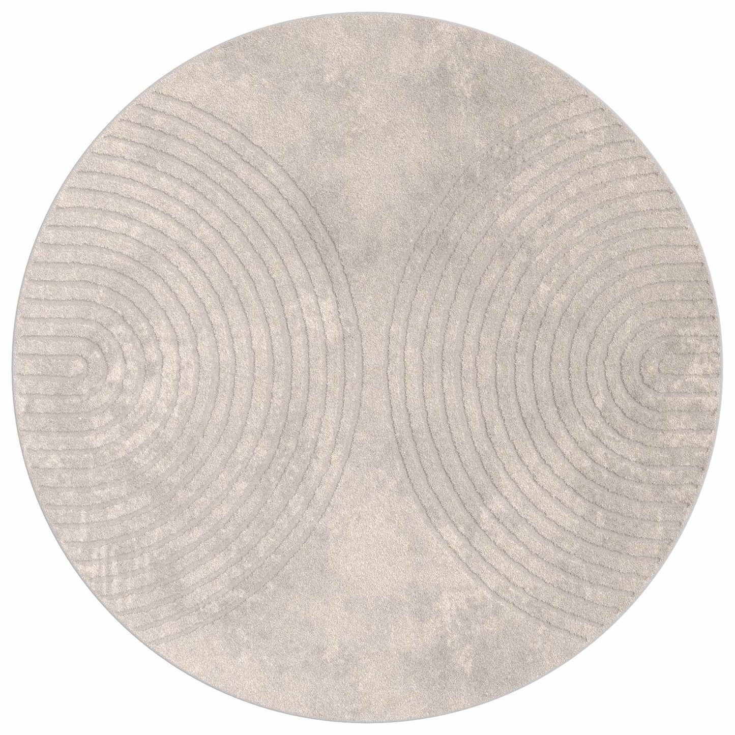 VidaXL Teppiche rund Huarte beige ø 160 cm Polyester