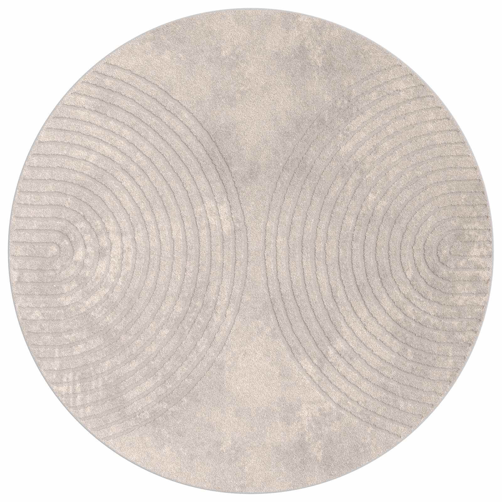VidaXL Teppiche rund Huarte beige ø 160 cm Polyester