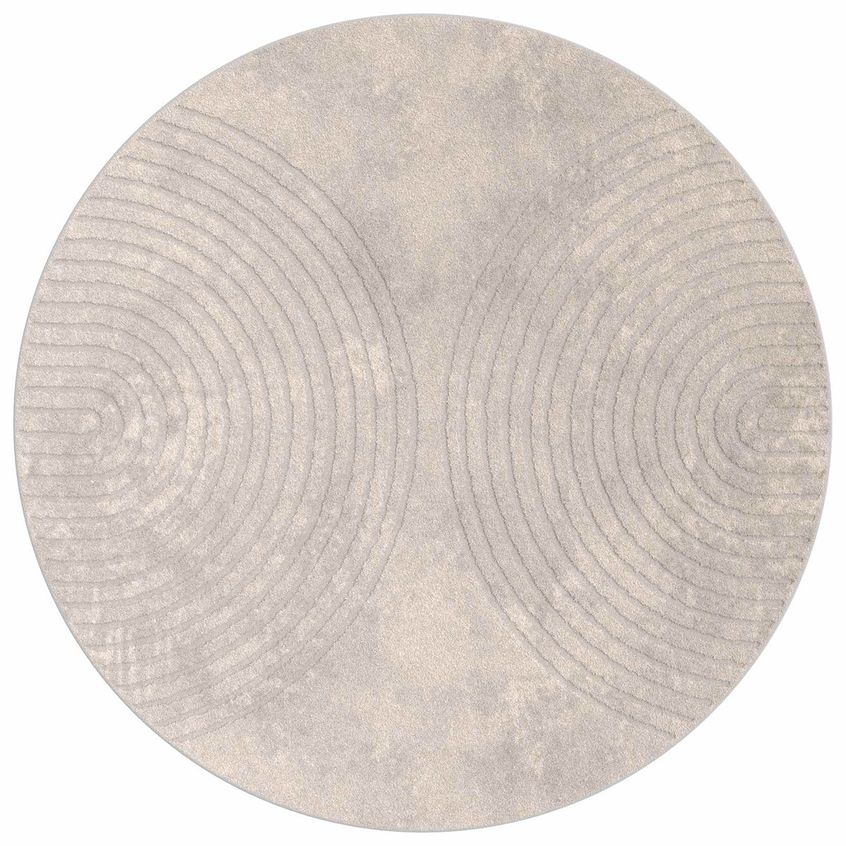 VidaXL Teppiche rund Huarte Beige ø 200 cm Polyester