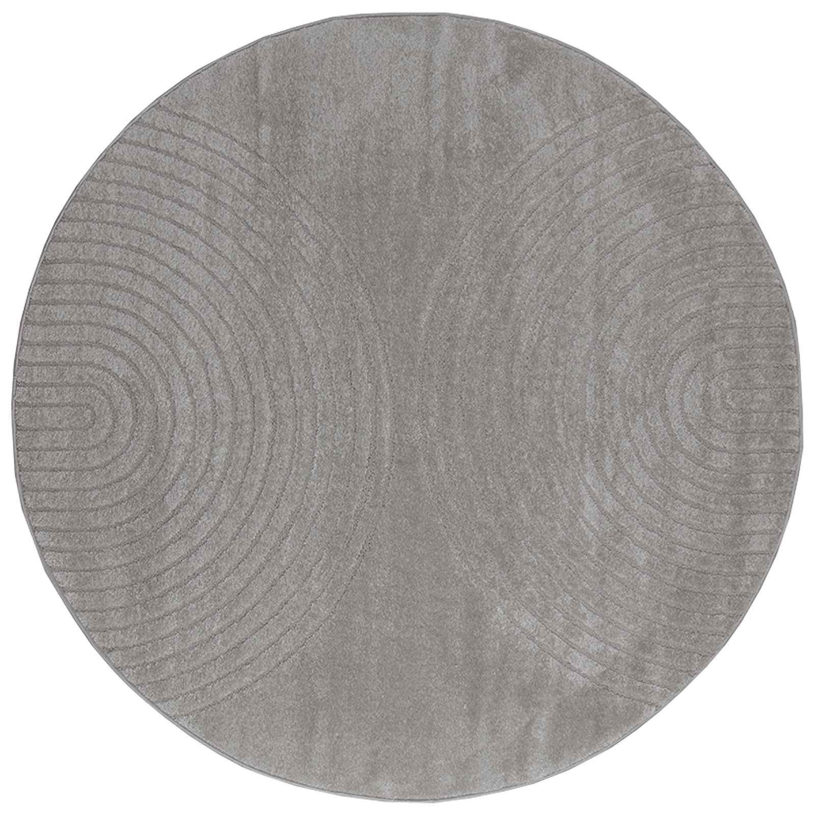 VidaXL Teppiche rund Huarte Grau ø 120 cm Polyester