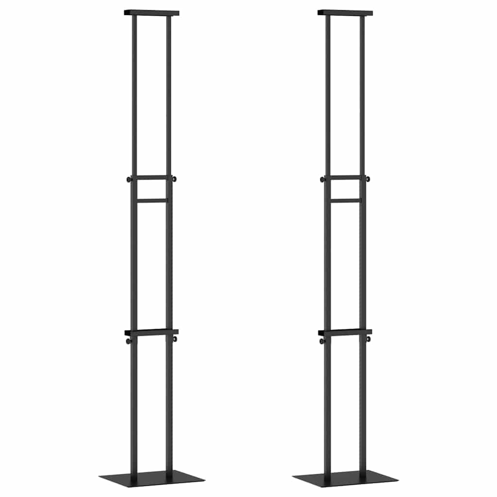 VidaXL Messedisplays 2 Stück schwarz 30 x 23,5 x 210 cm Stahl