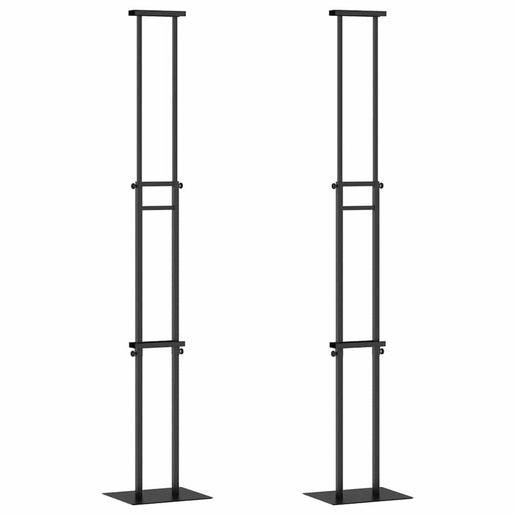 VidaXL Messedisplays 2 Stück schwarz 30 x 23,5 x 210 cm Stahl