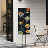 Vidaxx Messedisplays aus schwarzem 30 x 23,5 x 210 cm großen Stahl
