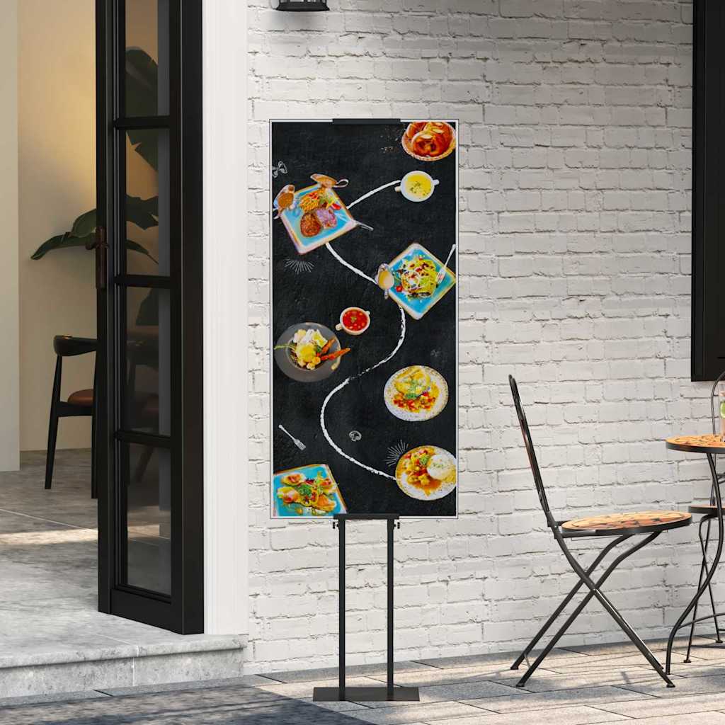 Vidaxx Messedisplays aus schwarzem 30 x 23,5 x 210 cm großen Stahl