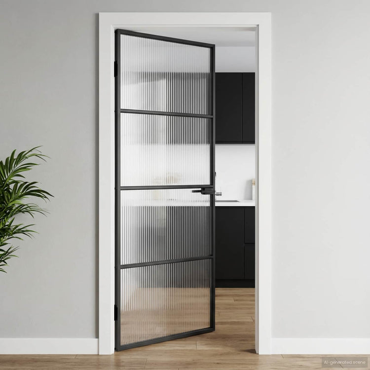 Vidaxx-Haustür 76 x 201,5 x 3,5 cm aus Aluminium und gehärtetem Glas