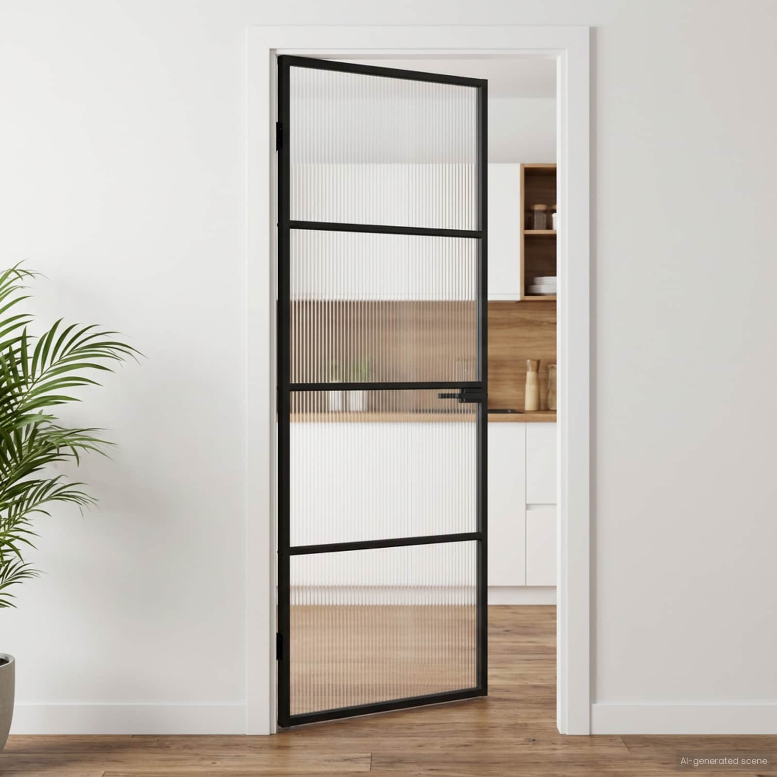 Vidaxx-Haustür 76 x 201,5 x 3,5 cm aus Aluminium und gehärtetem Glas