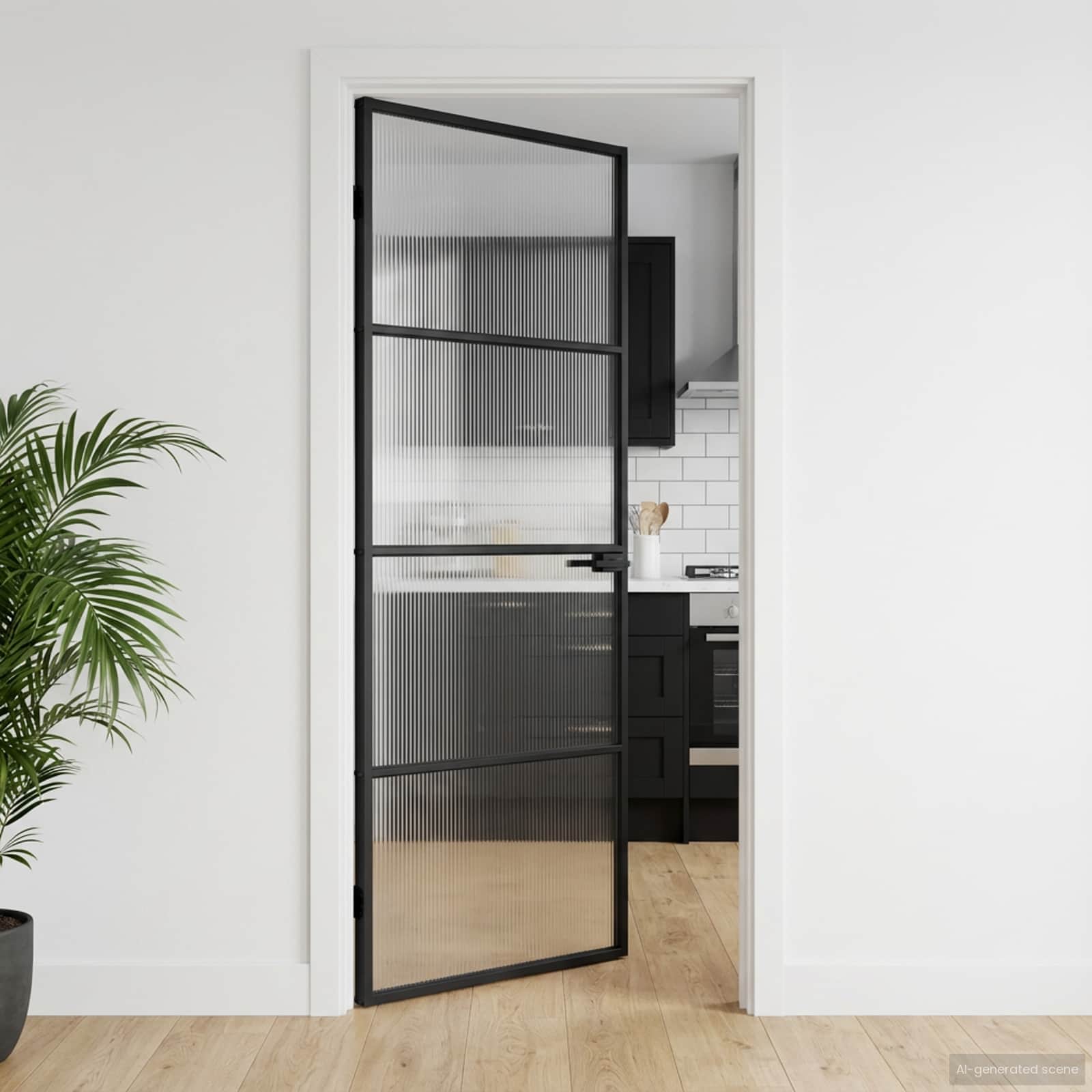 Vidaxx-Haustür 83 x 201,5 x 3,5 cm aus Aluminium und gehärtetem Glas