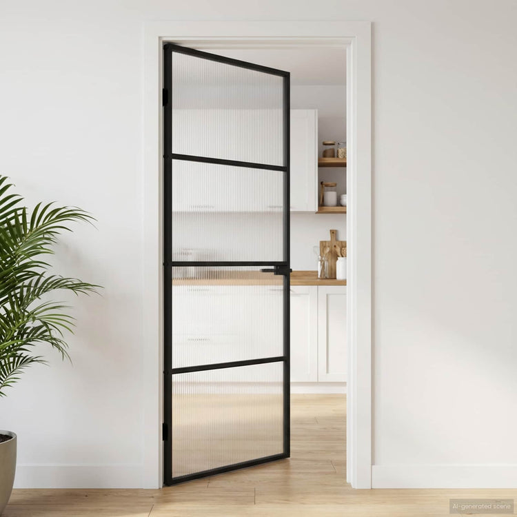 Vidaxx-Haustür 83 x 201,5 x 3,5 cm aus Aluminium und gehärtetem Glas