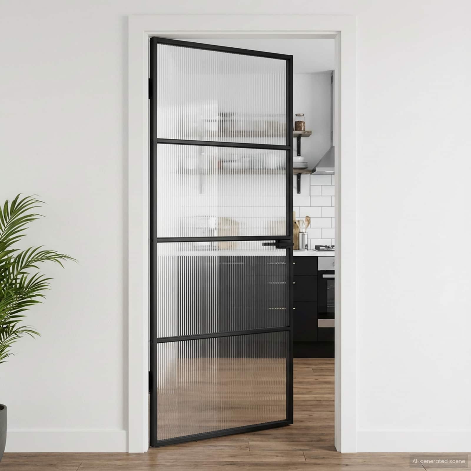 Vidaxx-Haustür 93 x 201,5 x 3,5 cm aus Aluminium und gehärtetem Glas