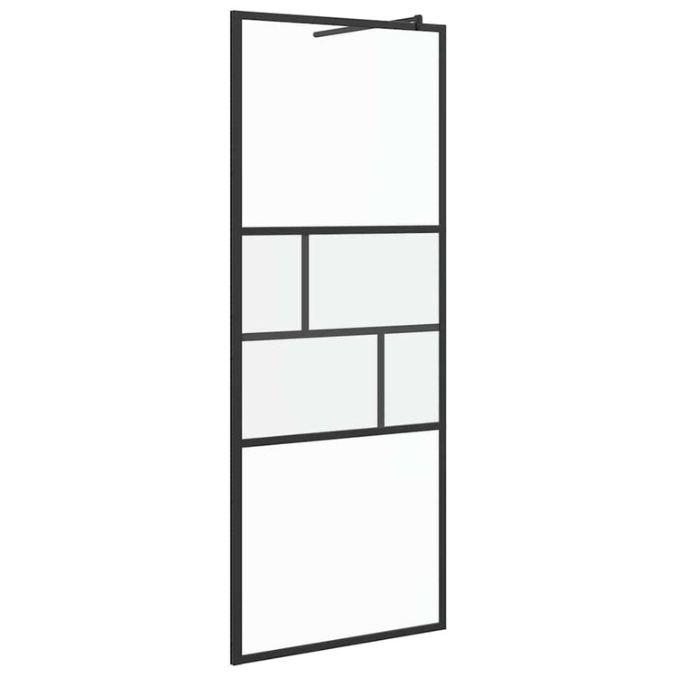 Vidaxx begehbare Duschwand schwarz 80 x 195 x 0,5 cm Glas und Aluminium