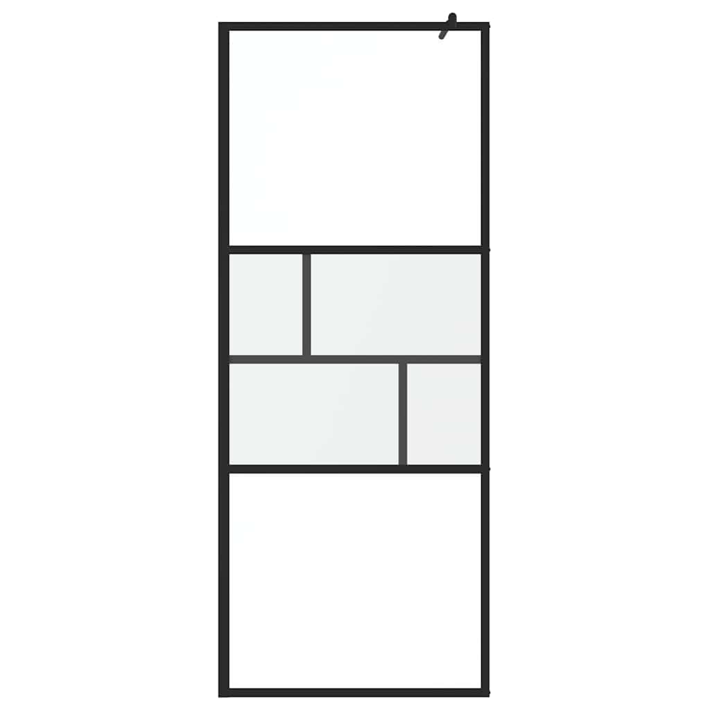 Vidaxx begehbare Duschwand schwarz 80 x 195 x 0,5 cm Glas und Aluminium