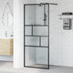 Vidaxx begehbare Duschwand schwarz 80 x 195 x 0,5 cm Glas und Aluminium