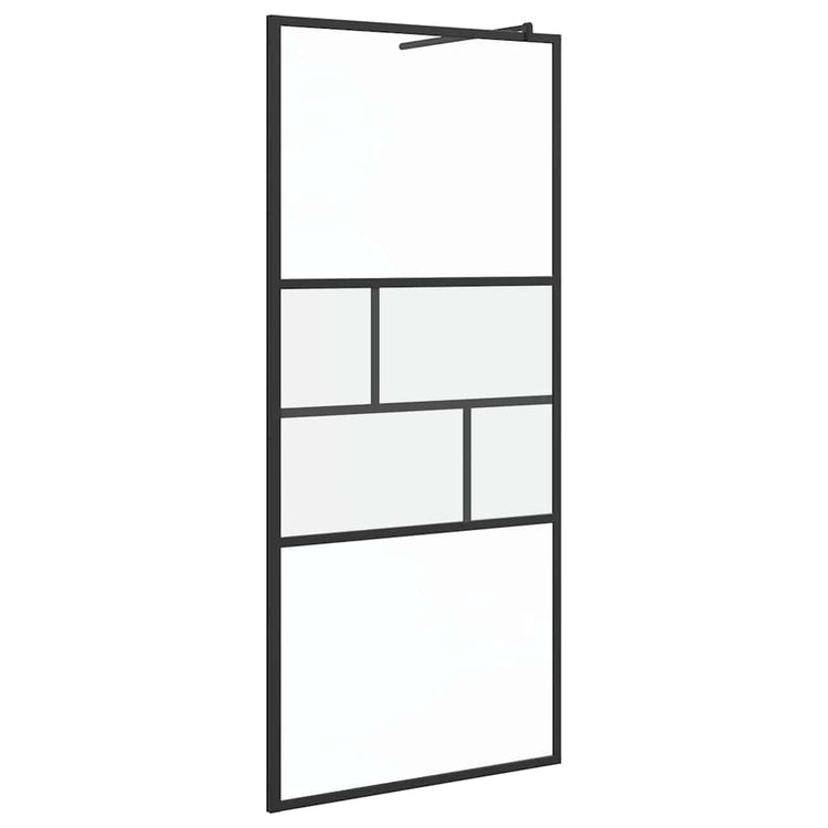 Vidaxx begehbare Duschwand schwarz 80 x 195 x 0,5 cm Glas und Aluminium