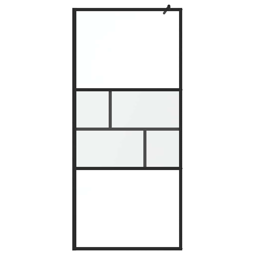 Vidaxx begehbare Duschwand schwarz 80 x 195 x 0,5 cm Glas und Aluminium