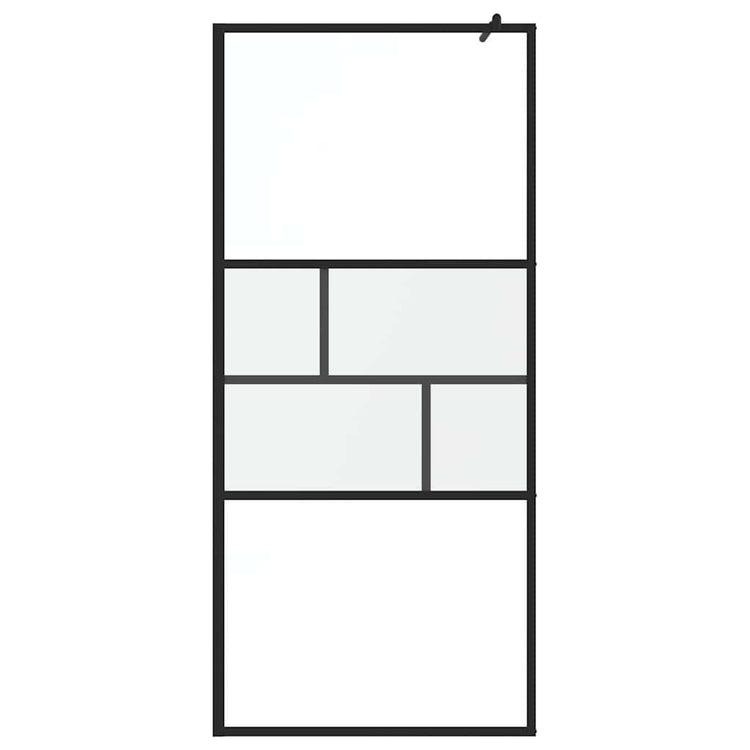 Vidaxx begehbare Duschwand schwarz 80 x 195 x 0,5 cm Glas und Aluminium