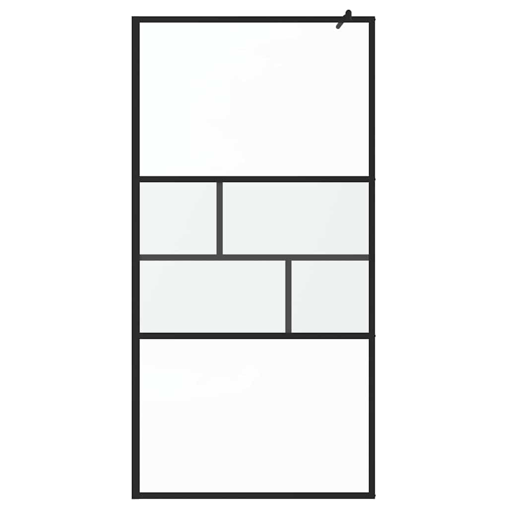 Vidaxx begehbare Duschwand schwarz 80 x 195 x 0,5 cm Glas und Aluminium