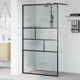 Vidaxx begehbare Duschwand schwarz 80 x 195 x 0,5 cm Glas und Aluminium