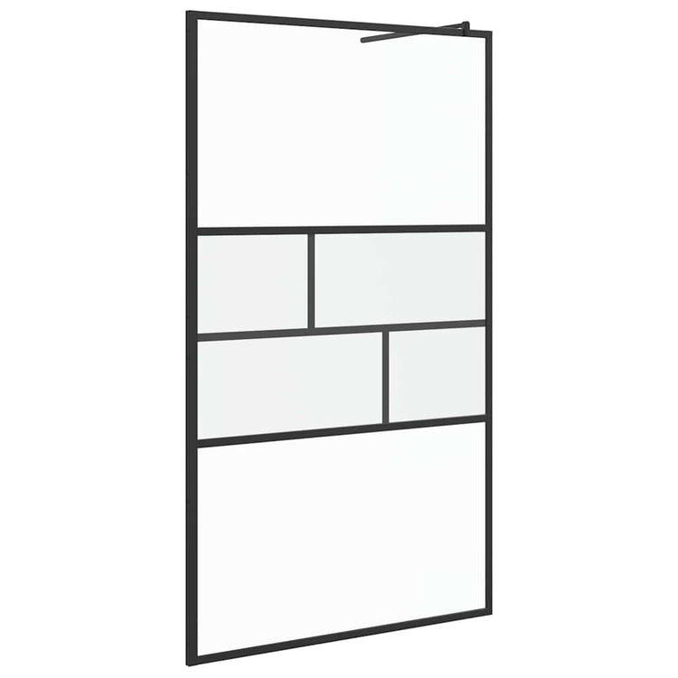 Vidaxx begehbare Duschwand schwarz 80 x 195 x 0,5 cm Glas und Aluminium