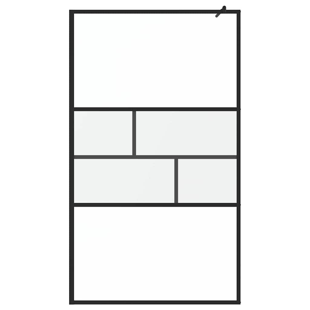 Vidaxx begehbare Duschwand schwarz 80 x 195 x 0,5 cm Glas und Aluminium