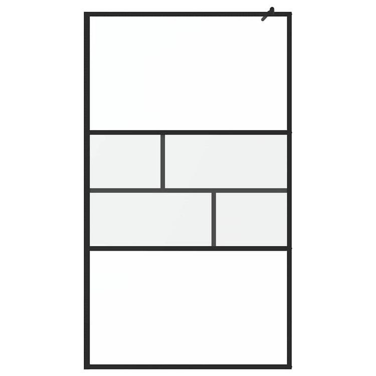 Vidaxx begehbare Duschwand schwarz 80 x 195 x 0,5 cm Glas und Aluminium