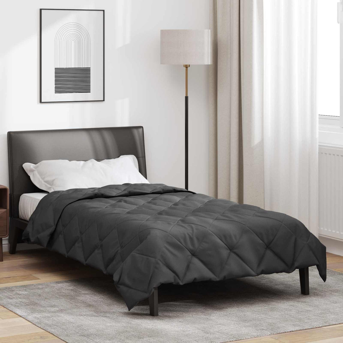 Vidaxl Sommerbettdecke Anthrazit 200 x 155 cm Mikrofaser