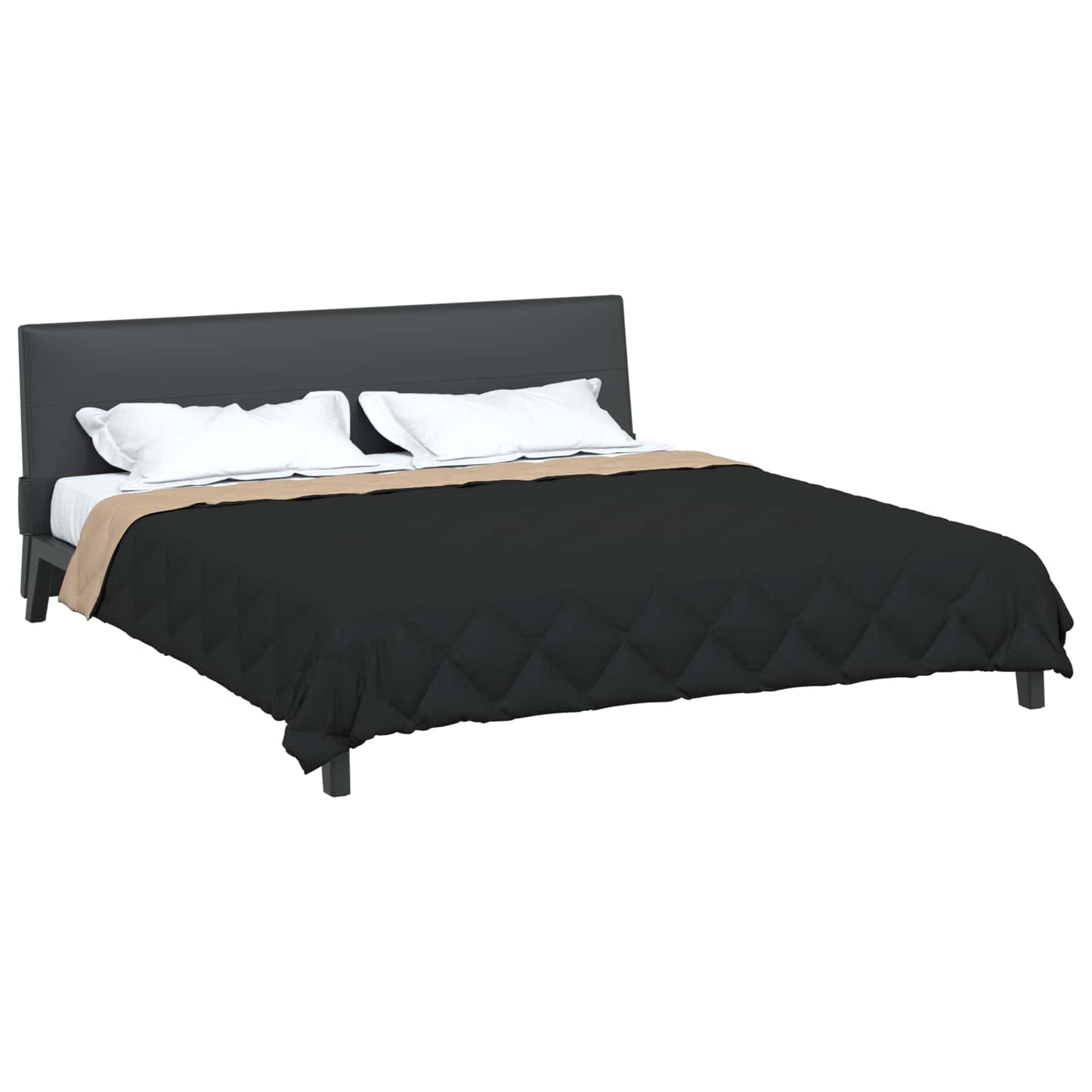 Vidaxx Sommerbettdecke Schwarz und Taupe 240 x 260 cm Mikrofaser