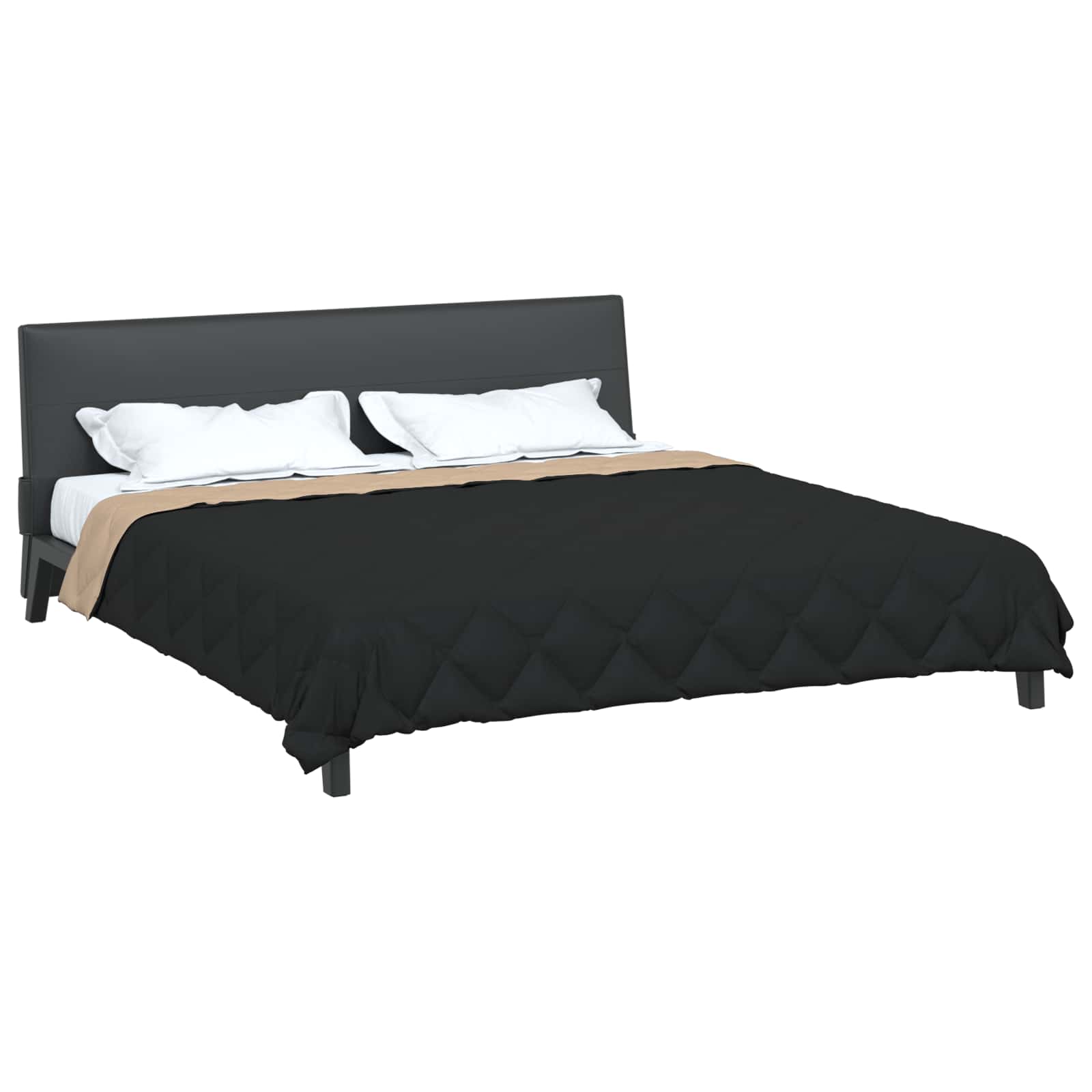 Vidaxx Sommerbettdecke Schwarz und Taupe 240 x 260 cm Mikrofaser