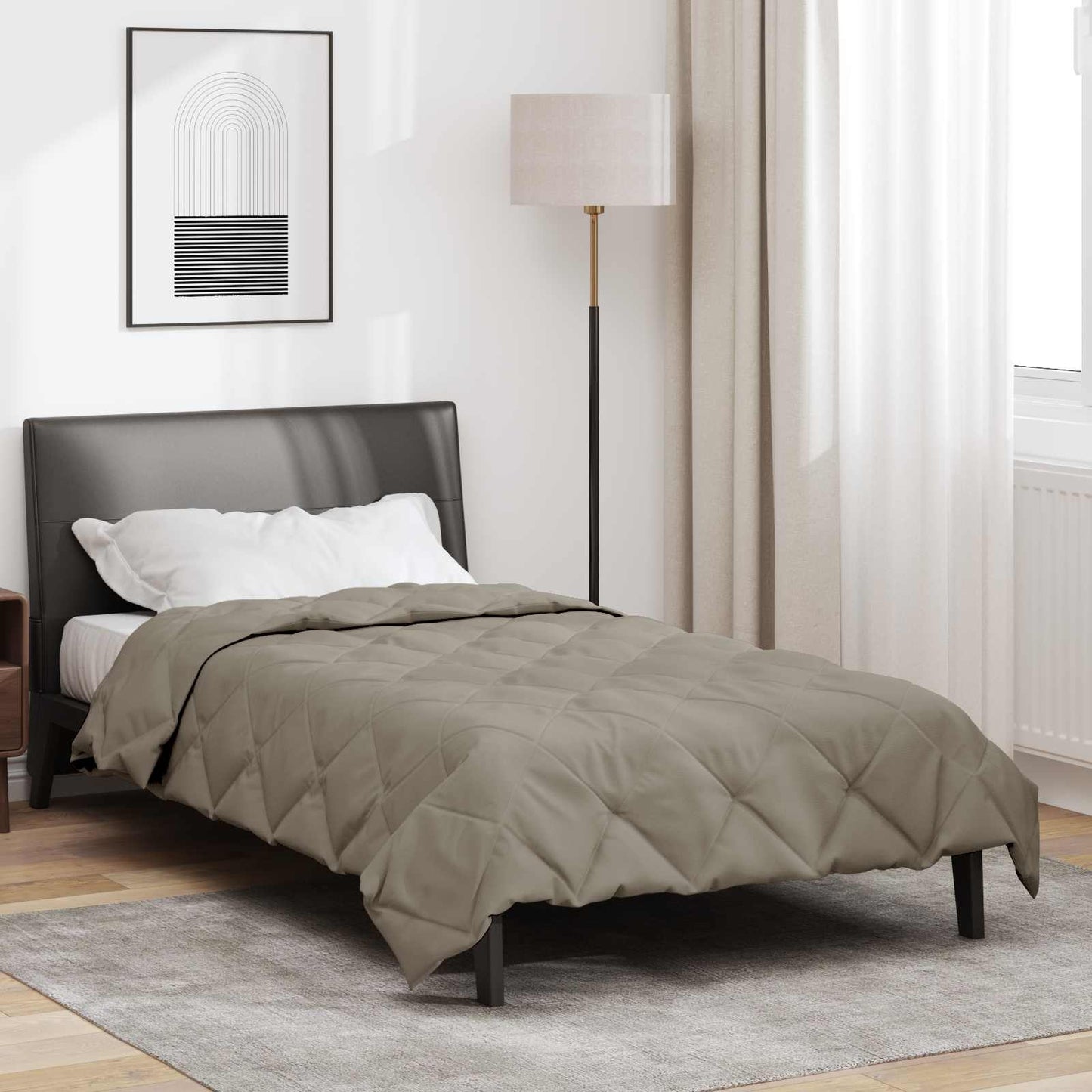 Vidaxl Sommerbettdecke hellgrau 220 x 140 cm Mikrofaser