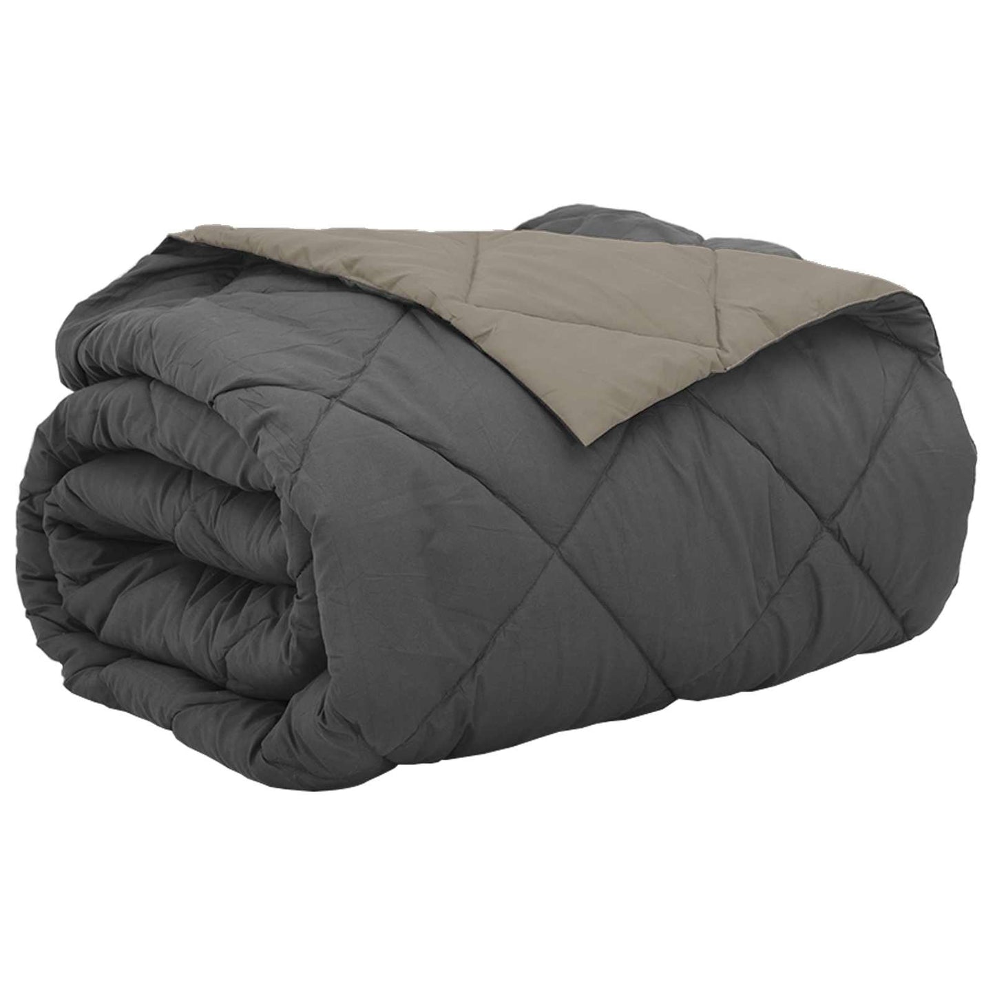 Vidaxl Sommerbettdecke Hellgrau und Anthrazit 220 x 240 cm Mikrofaser