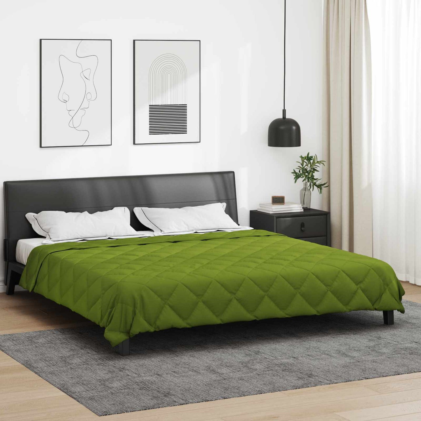 Vidaxx Ganzjahresdecke grün 240 x 200 cm Mikrofaser