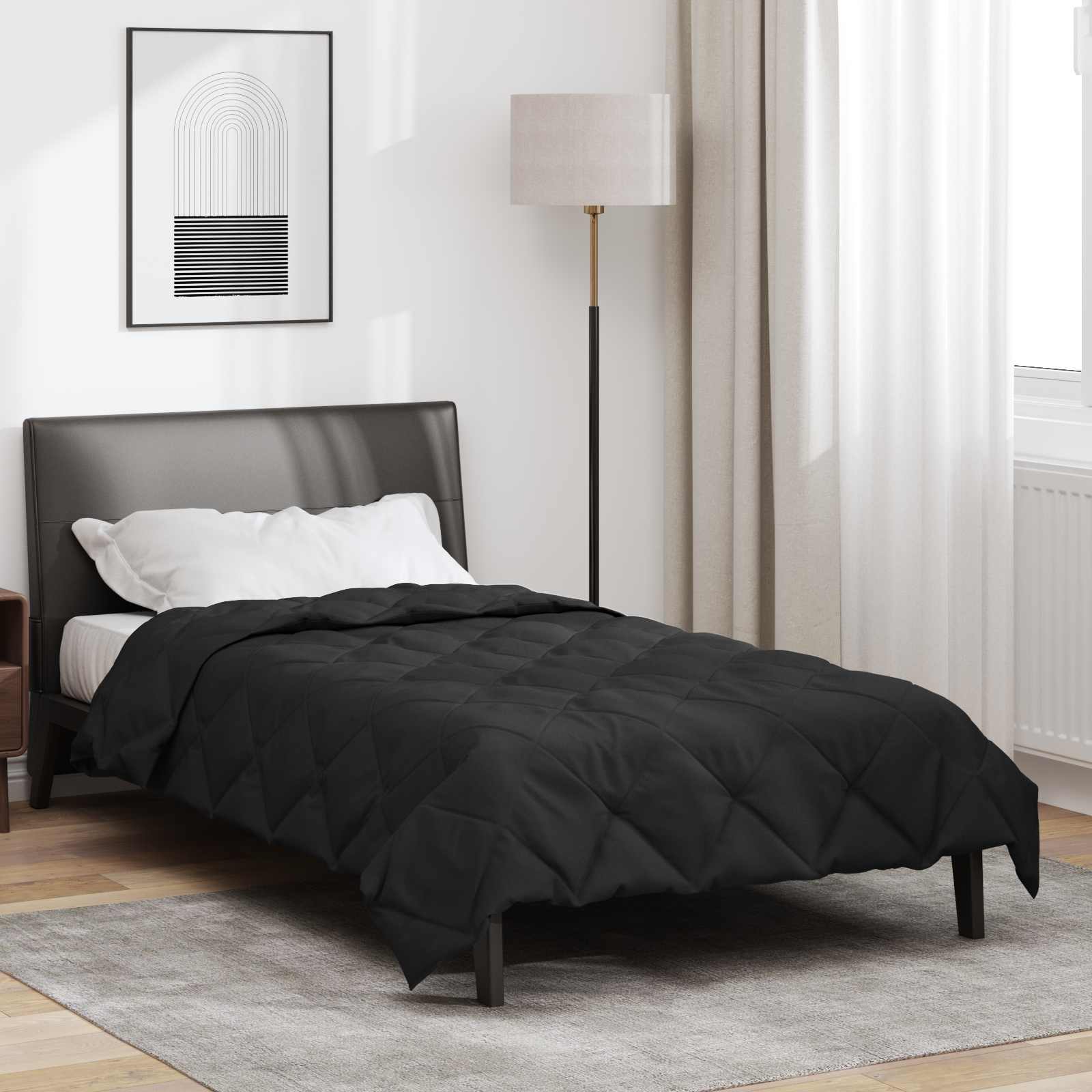 Vidaxx Ganzjahresdecke schwarz 220 x 155 cm Mikrofaser