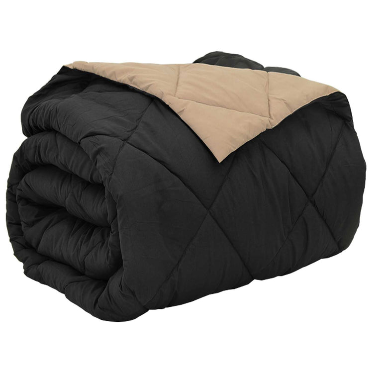 Vidaxx Ganzjahresdecke Schwarz und Taupe 220 x 200 cm Mikrofaser