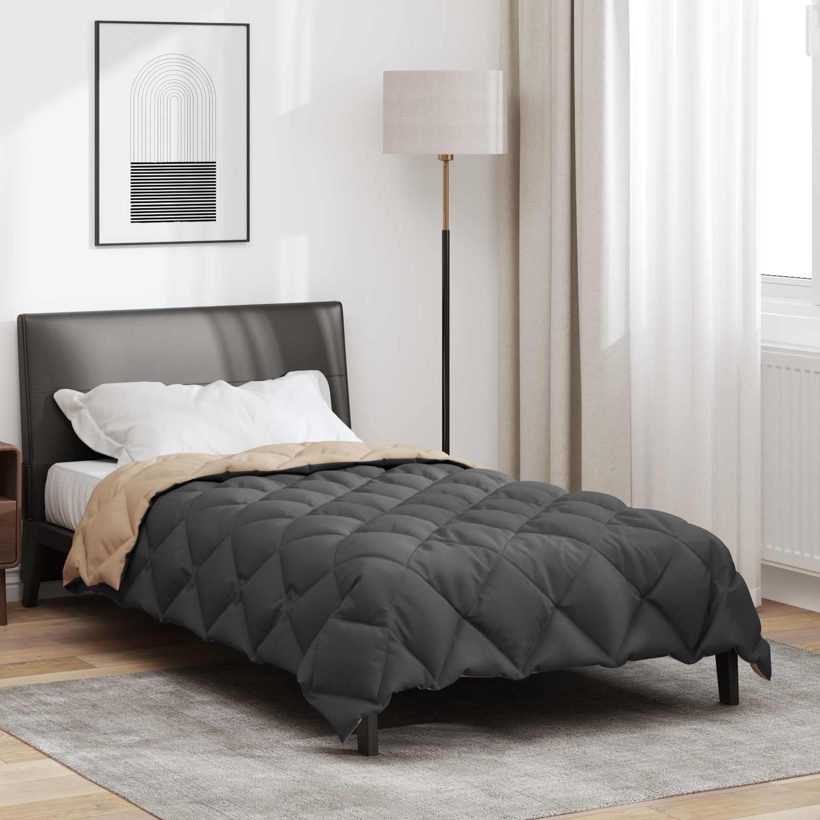 Vidaxx Winterbettdecke Anthrazit und Taupe 200 x 135 cm Mikrofaser