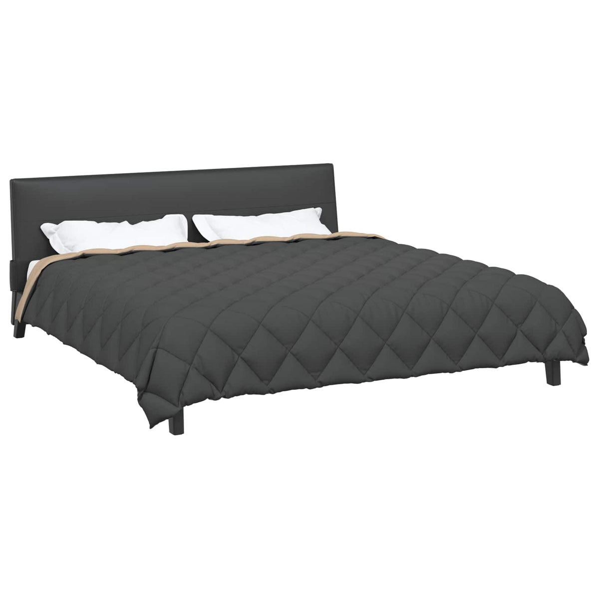 Vidaxl Winterdecke Anthrazit und Taupe 220 x 200 cm Mikrofaser