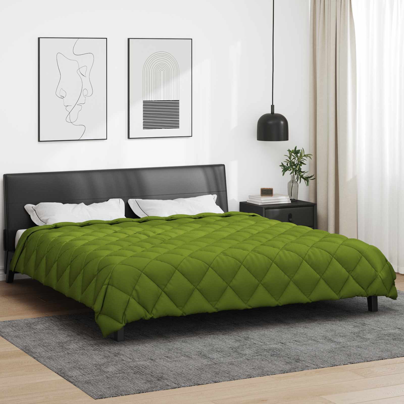 Vidaxl Winterbettdecke grün 200 x 200 cm Mikrofaser