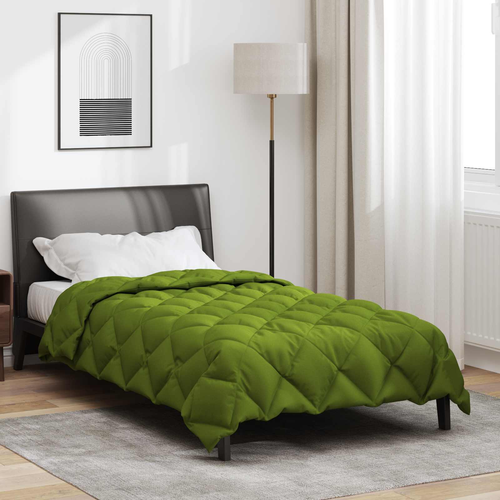Vidaxl Winterbettdecke grün 220 x 140 cm Mikrofaser