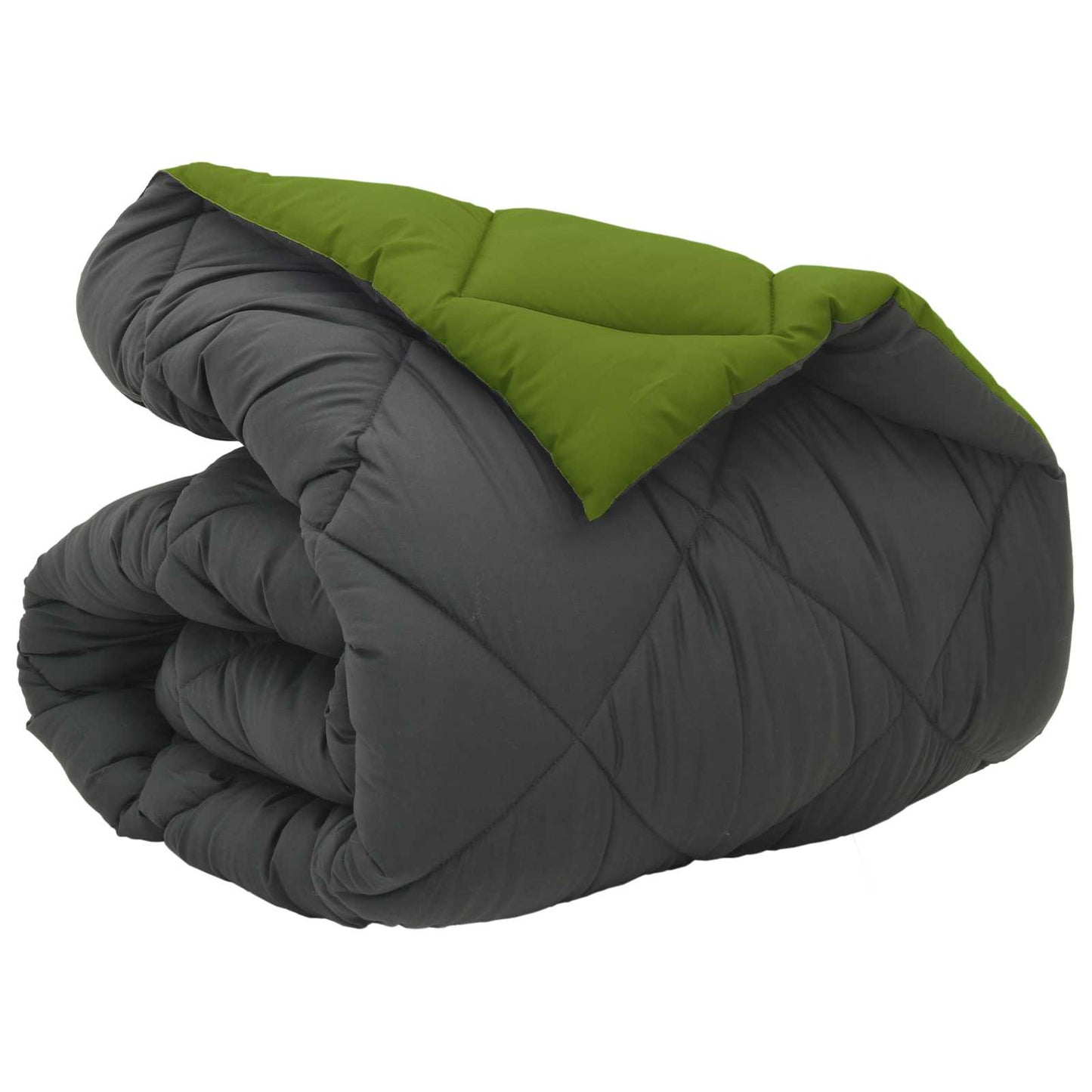 Vidaxl Winterbettdecke Grün und Anthrazit 200 x 135 cm Mikrofaser