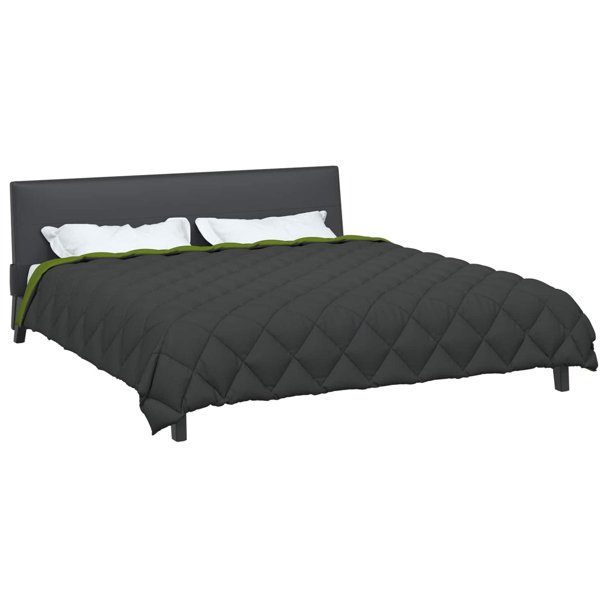 Vidaxl Winterbettdecke Grün und Anthrazit 240 x 200 cm Mikrofaser