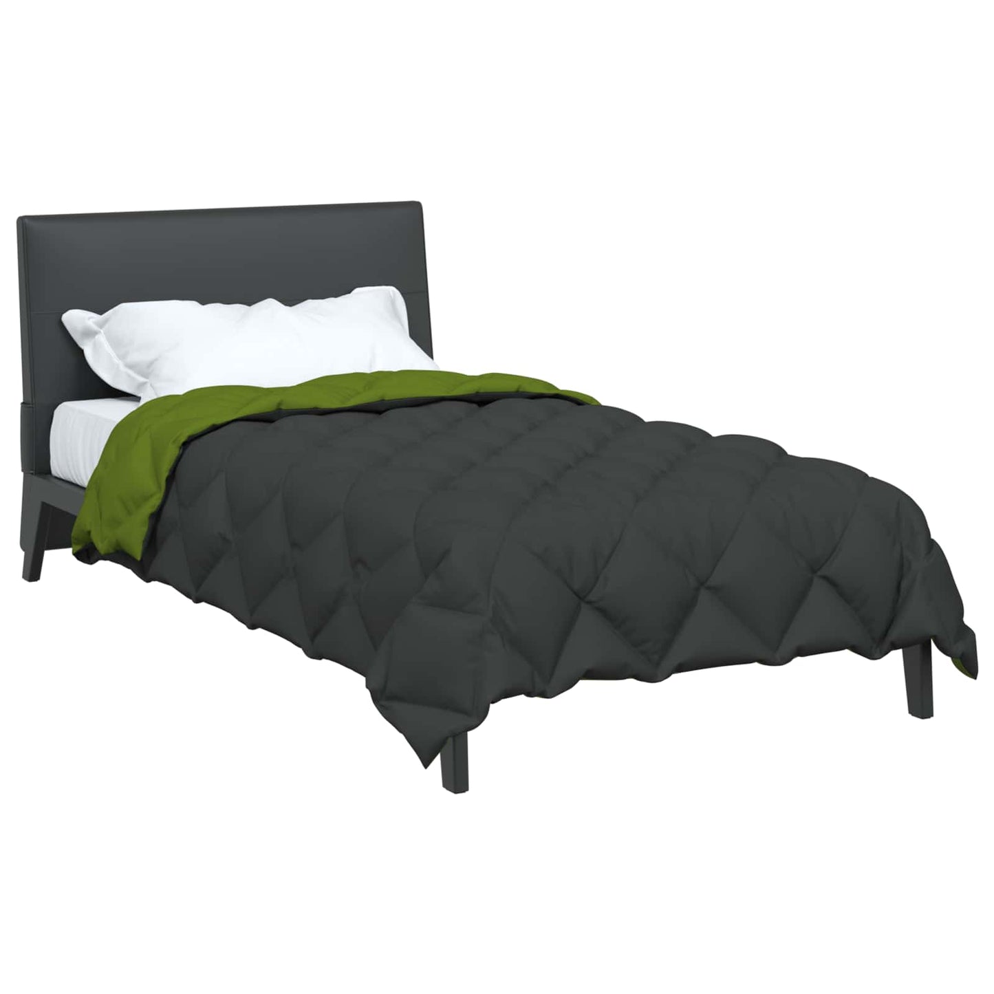 Vidaxl Winterbettdecke Grün und Anthrazit 220 x 135 cm Mikrofaser