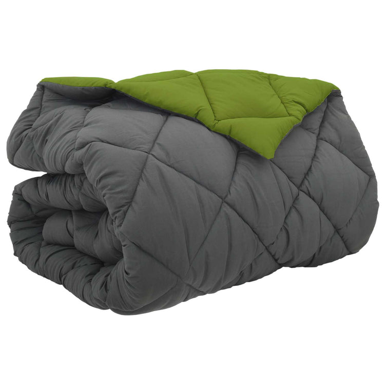 Vidaxl Winterbettdecke Grün und Anthrazit 220 x 260 cm Mikrofaser