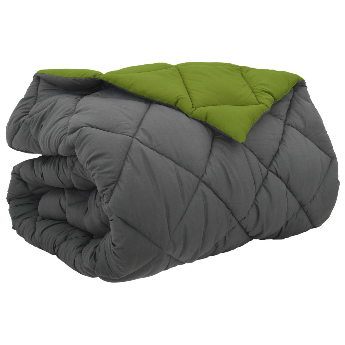 Vidaxl Winterbettdecke Grün und Anthrazit 240 x 260 cm Mikrofaser