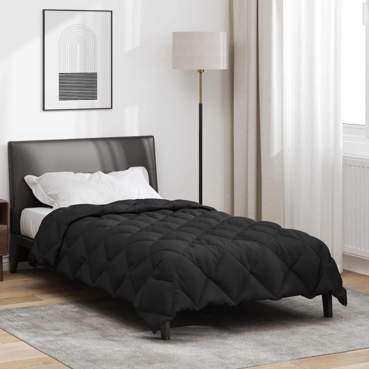Vidaxl Winterdecke schwarz 200 x 135 cm Mikrofaser