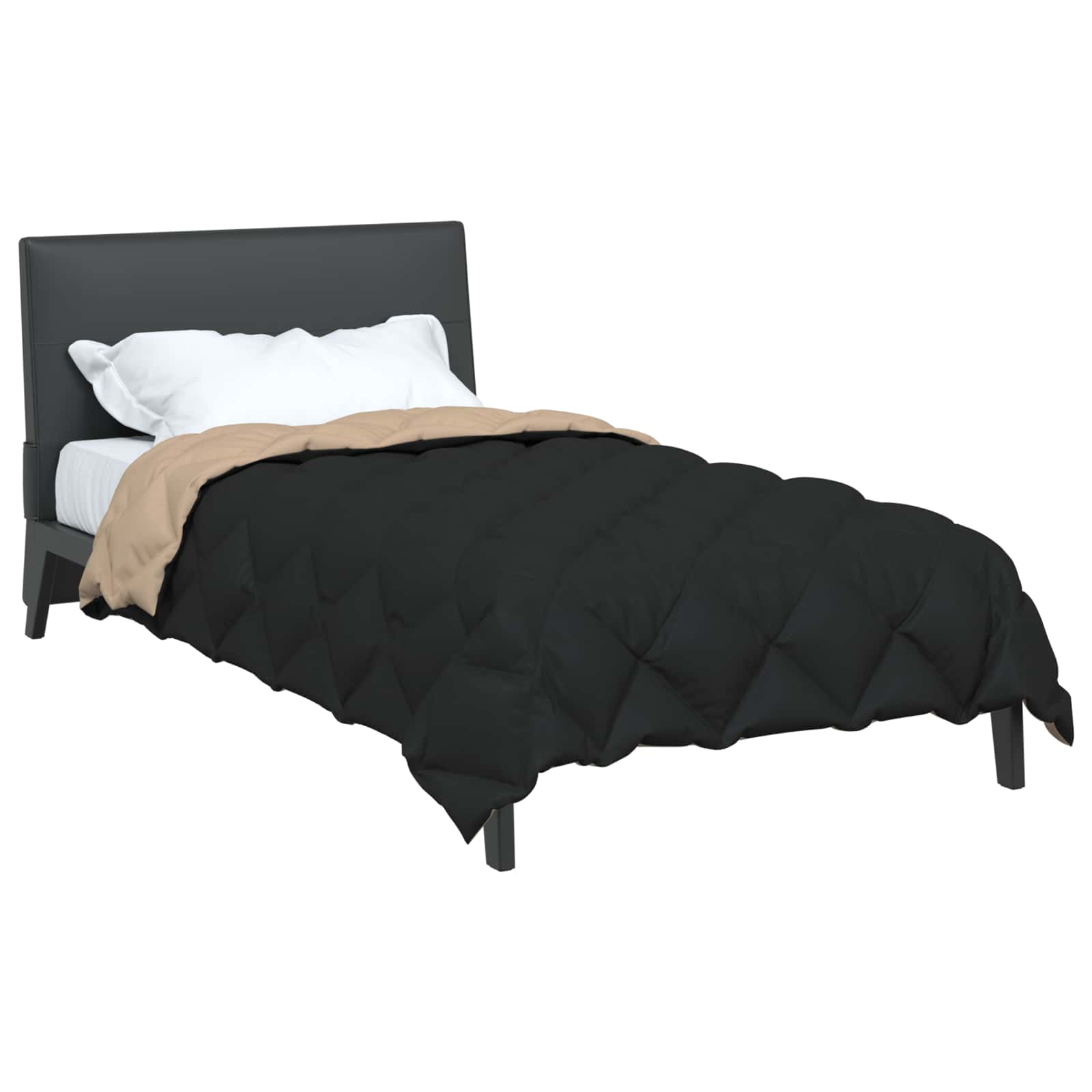 Vidaxl Winterdecke Schwarz und Taupe 220 x 140 cm Mikrofaser