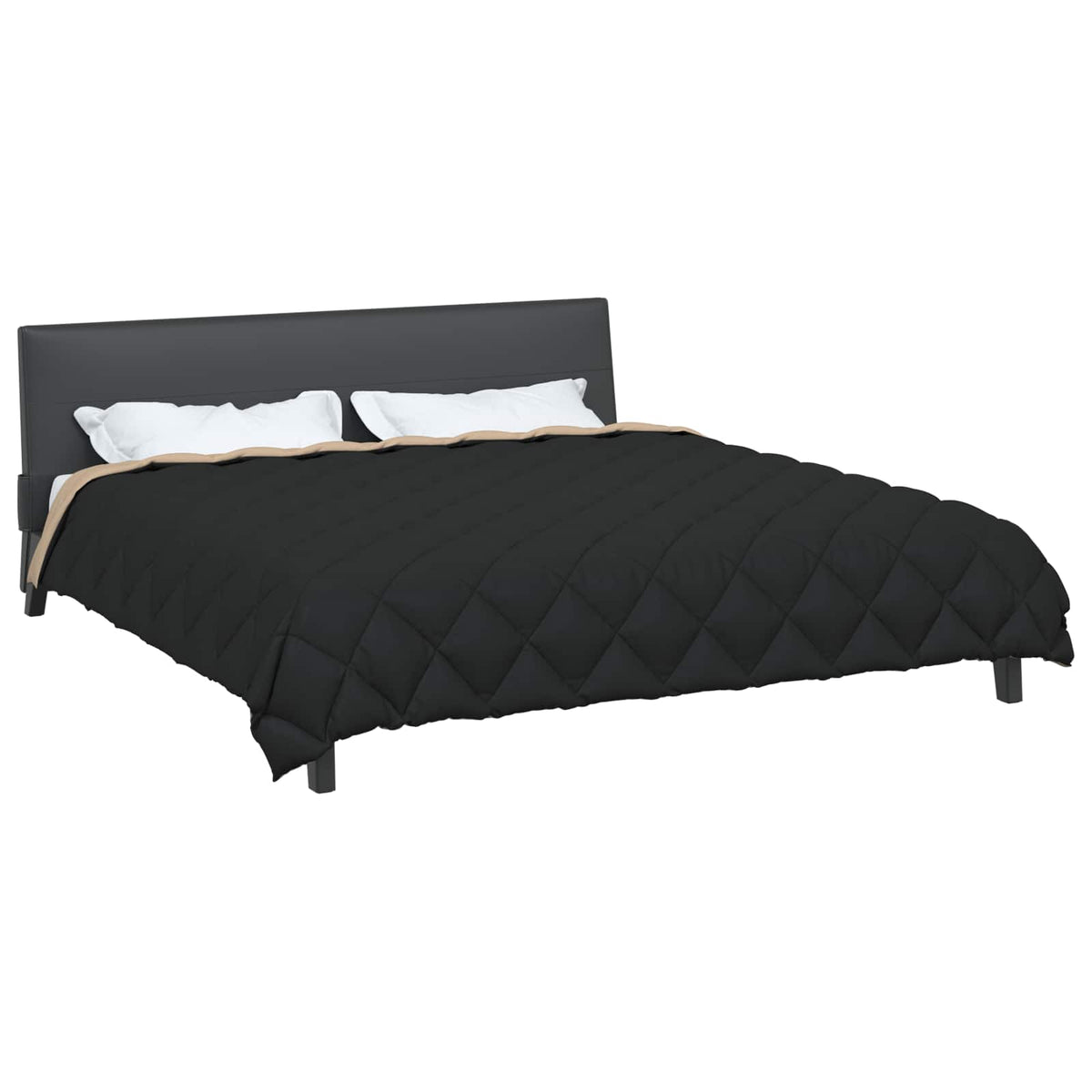Vidaxl Winterdecke Schwarz und Taupe 220 x 240 cm Mikrofaser
